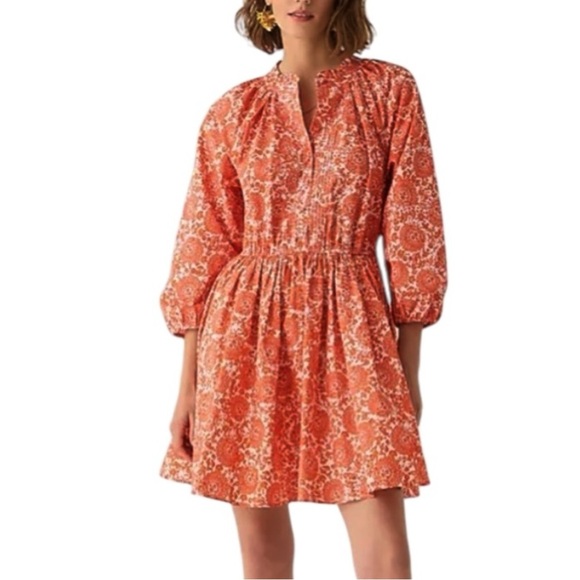 J. Crew Dresses & Skirts - J Crew Mini Dress Med Tall Ruffle Collar Poplin Floral Preppy Closet Essential